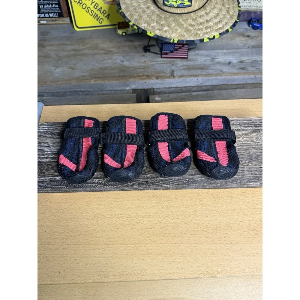 Dog Boots Shoes Paw Protectors Size 5 – Anti-Slip Rubber Sole, Adjustable Strap
